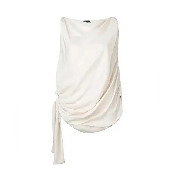Tom Ford Draped White Sleeveless Top Size 4 - Picture 1 of 5